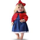 Boneca bebe loira grande louise com cabelo longo - bambola