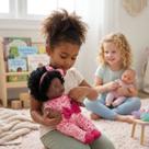 Boneca Bebê Micy Negra Bee Toys menina rosa brinquedo