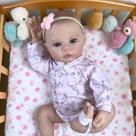 Boneca Bebê MRB 46 cm de Vinil Reborn Menina com Acessórios
