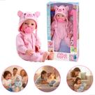 Boneca Bebê New Born Menina com Acessórios Pijama Mamadeira Divertoys