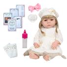 Boneca Bebê Realista Vestido Bege Acessórios Envio Imediato Boneca Bebê Realista Vestido Bege Acessórios Envio Imediato