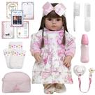 Boneca Bebê Reborn 100% Silicone + 26 Itens Bolsa Lançamento