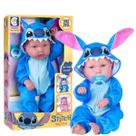 Boneca Bebê Reborn 37cm Realista Stitch Com Roupa e Chupeta
