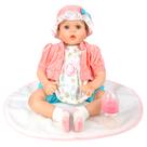 Boneca Bebê Reborn Articulada Em Vinil Macio Com Acessórios Tapete Chupeta Mamadeira
