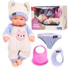 Boneca Bebe Reborn Articulada Infantil C/ Acessórios - Castela Boneca Bebe Reborn Articulada Infantil C/ Acessórios - Castela