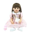 boneca bebe reborn cabelos longos corpo de silicone