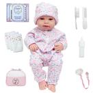 Boneca Bebê Reborn Carequinha Princesa Bolsa Acessórios