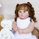Boneca Bebê Reborn Corpo de Tecido 60cm Conjunto de Roupa Mamadeira Chupeta Brastoy