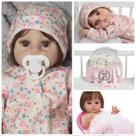 Boneca Bebê Reborn De Silicone Princesa Fio a Fio Com Bolsa