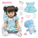 Boneca Bebê Reborn Elefantinho Realista Brastoy Silicone Conjunto de Roupa Chupeta Mamadeira Pelúcia