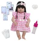 Boneca Bebê Reborn Fofinha Cabelo Longo Com Lindo Vestido