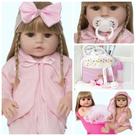 Boneca Bebe Reborn Grande Toda de Silicone Olhos Castanhos