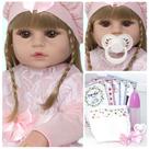 Boneca Bebê Reborn Julia 52cm Corpo de Silicone + Enxoval