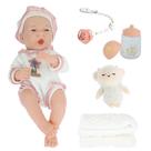 Boneca Bebê Reborn Menina Flofy De Vinil 35cm Com Acessórios