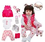 Boneca Bebê Reborn Menina Girafinha - 100% Silicone - OT TOYS