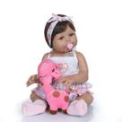 boneca bebe reborn morena 48cm full silicone