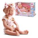 Boneca Bebê Reborn Premium Olhos Fechados C/ Manta Branca