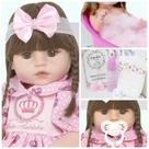 Boneca Bebe Reborn Princesa Menina Realista e 13 Acessórios