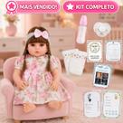 Boneca Bebê Reborn Realista 100% Silicone Linda com 13 Itens
