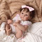 Boneca Bebê Reborn Realista Brastoy Original 48 cm Silicone Kit Conjunto de Roupa Mamadeira Chupeta Certidão Fralda e Pelúcia