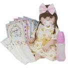 Boneca Bebê Reborn Realista de Silicone Menina 13 Itens