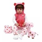 Boneca Bebê Reborn Realista De Silicone Npk 48Cm E Girafinha