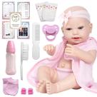 Boneca Bebe Reborn Realista Lara Bolsa Maternidade 20 Itens