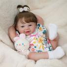 Boneca Bebê Reborn Realista Menina 48cm Corpo De Silicone Com Olhos Azuis Com Acessório Brastoy