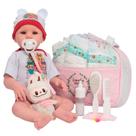 Boneca Bebê Reborn Realista Menina Abigail Bolsa Acessórios