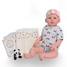 Boneca Bebe Reborn Realista Panda Pelúcia Corpo de Silicone