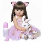 Boneca Bebê Reborn Realista Princesa Rosa Em Silicone Coelho