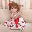 Boneca Bebe Reborn Realista Silicone 55cm Menina Olho Castanho com Acessórios Brastoy
