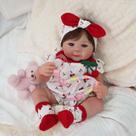 Boneca Bebê Reborn Silicone 48cm Conjunto de Roupa Mamadeira Chupeta Pelucia Brastoy
