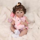 Boneca Bebê Reborn Silicone 48cm Menina Olhos Realistas com Acessórios Pode dar Banho Brastoy