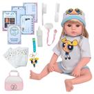 Boneca Bebê Reborn Silicone Loira Lindinha Com Kit Itens