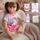 Boneca Bebê Reborn Unicórnio Menina Original Realista de Silicone Pode Dar Banho