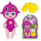 Boneca Bebe Tubarão Meninas Articulada Com Mascote Em Vinil Super Toys