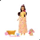 Boneca Bela Hora do Banho Pet Color Change Disney Mattel