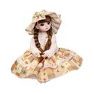Boneca BJD Kawaii De 30cm Com 23 Juntas Móveis, Conjunto Completo Com Saia, Chapéu E Acessórios Para