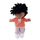 Boneca Boneco De Pano Negros Em Plush 38cm, Zip, Antialérgica Fabricada No Brasil Crianças +2 Meses