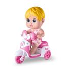 Boneca C/ Motoca Infantil Bebe Petit Scooter Milk Brinquedos