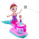 Boneca Carro Bate e Volta Sereia Com Som e Luz Fashion Doll