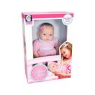 Boneca Cheirinho de Bebe em Vinil 36cm com Vestidinho Rosa Cotiplas - 2080 Boneca Cheirinho de Bebe em Vinil 36cm com Vestidinho Rosa Cotiplas - 2080