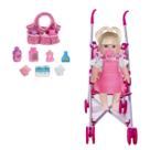 Boneca Coleção Danadinha Loira Com Chupeta +Carrinho e Bolsa