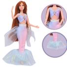 Boneca Coleção Sereia Articulada Acessórios Brilhante Lilás - Castela