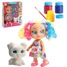 Boneca Colorir Cachorro Brinquedo Pintar Tinta Guache Oferta