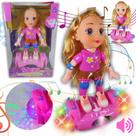 Boneca dance Hoverboard Giratória Com Som Luz Carrinho Overboard Skate Giratório