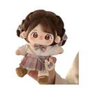 Boneca De Algodão Kawaii De 20cm, Menina Fofa Com Cabelos Castanhos, Brinquedo De Pelúcia Com Roupa,