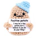 Boneca de batata positiva de lã tricotada XIHIRCD Chapéu azul engraçado de 8,3 cm