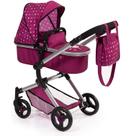 Boneca de bebê Pram Bayer Design City rosa escuro